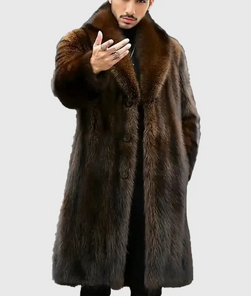 Dean Men’s Brown Faux Fur Coat