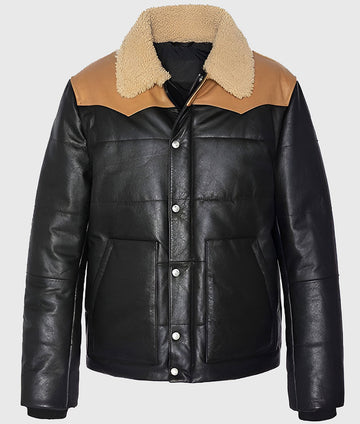 Emeric Black Bomber Leather Jacket