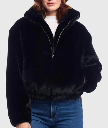 Joana Women’s Black Faux Fur Coat