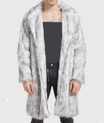 Paul Men’s White Fox Faux Fur Coat