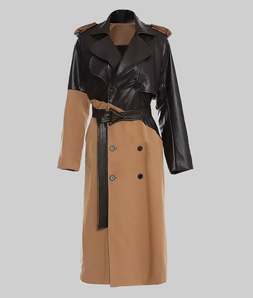 Teeia Women’s Brown Leather Trench Coat