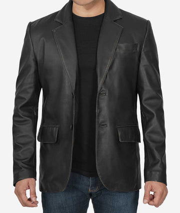 Tenzen Black Leather Blazer