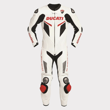 Ducati White Motogp Motorbike Racing Leather Suit