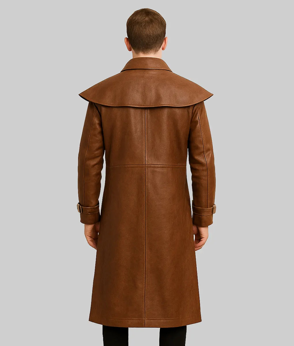 David Men’s Brown Duster Coat