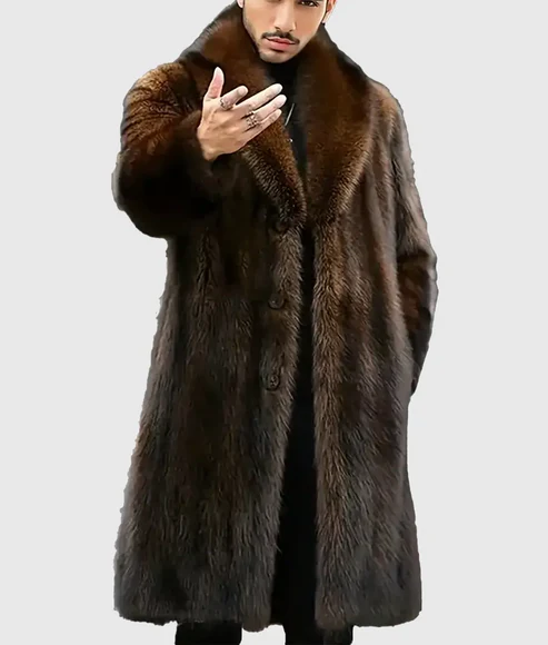 Dean Men’s Brown Faux Fur Coat