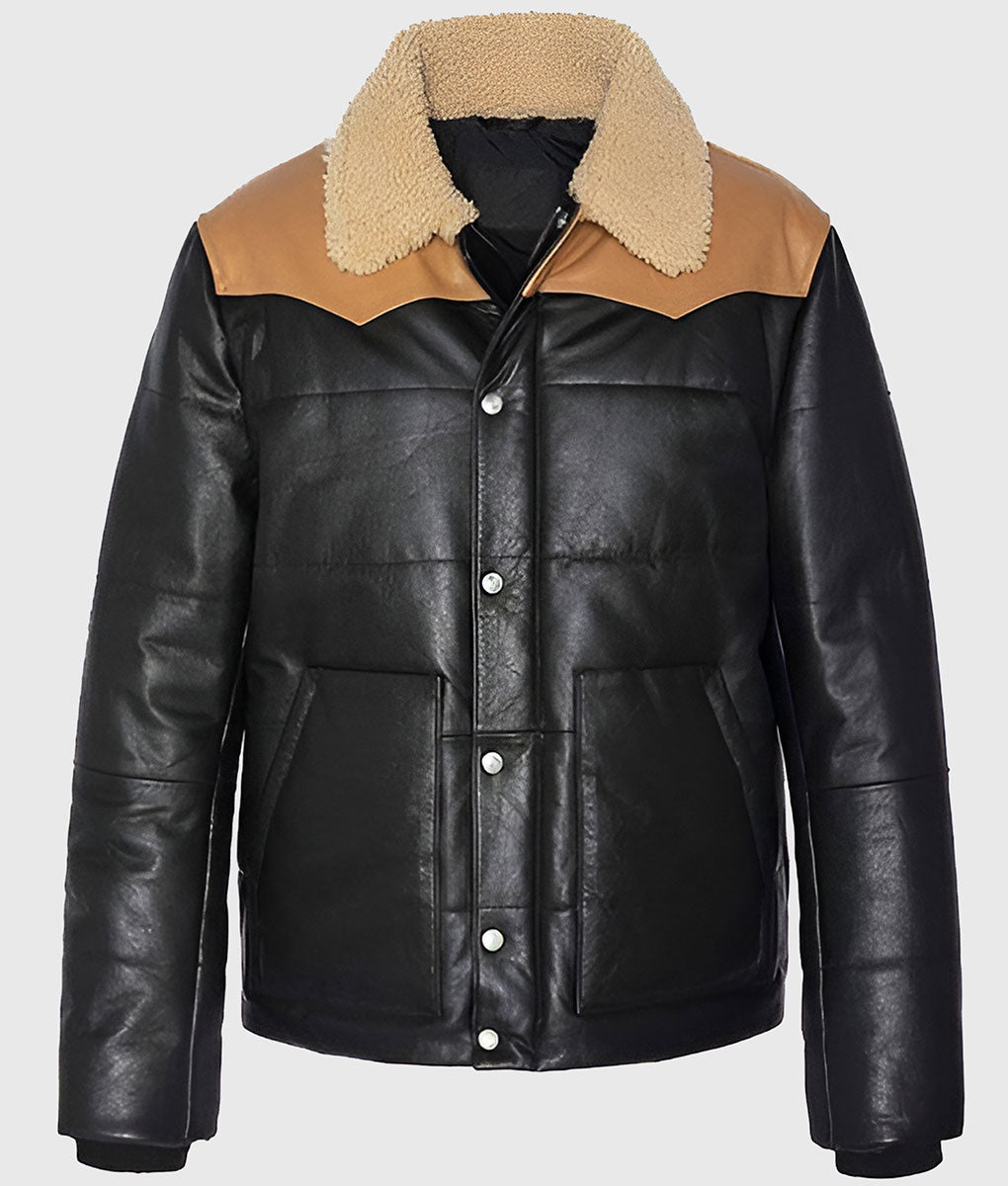 Emeric Black Bomber Leather Jacket