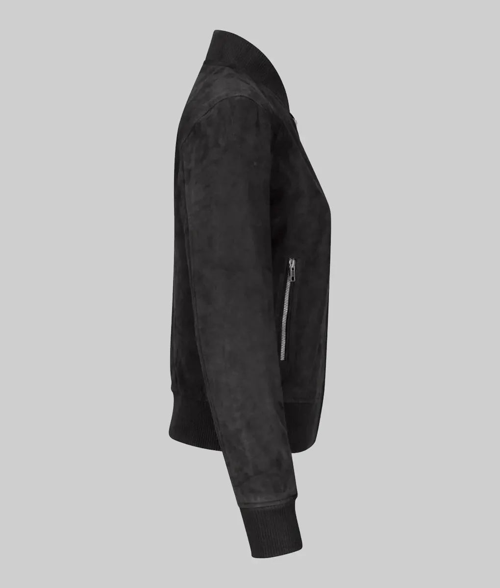 Emily Women’s Black Suede Leather Jacket