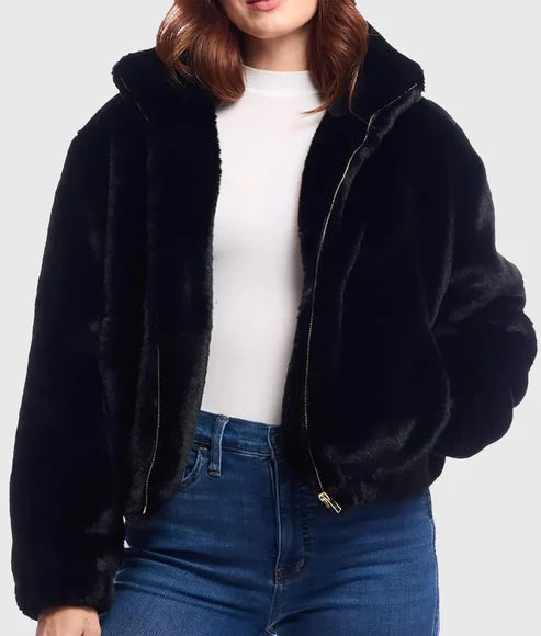 Joana Women’s Black Faux Fur Coat
