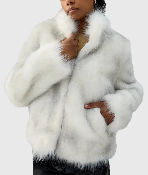 Kelly Women’s White Faux Fur Coat