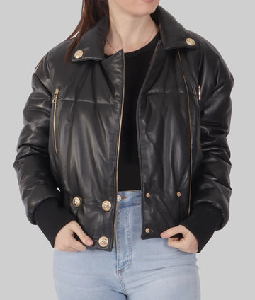 Mandy Womens Black Leather Jacket