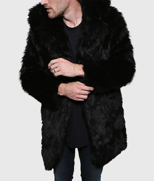 Muller Men’s Black Faux Fur Coat
