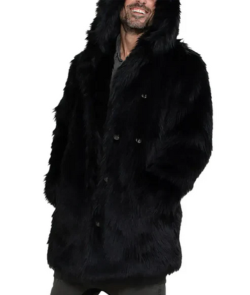 Muller Men’s Black Faux Fur Coat