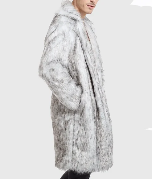 Paul Men’s White Fox Faux Fur Coat