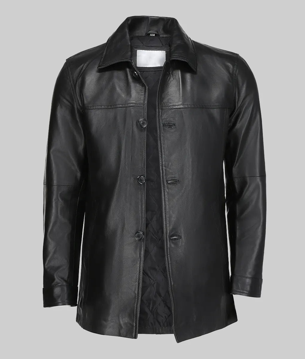 Paul Men’s Black Leather Coat
