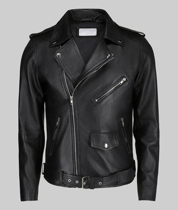 Sam Men’s Black Biker Leather Jacket