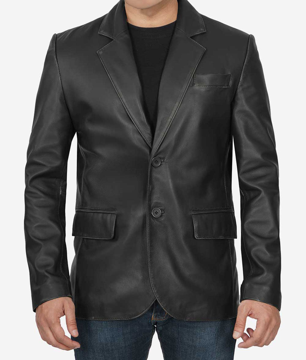 Tenzen Black Leather Blazer