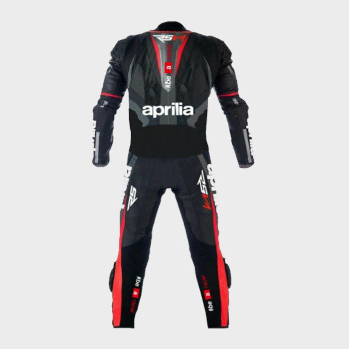 Aprilia Black V4 Motogp Motorbike Racing Leather Suit