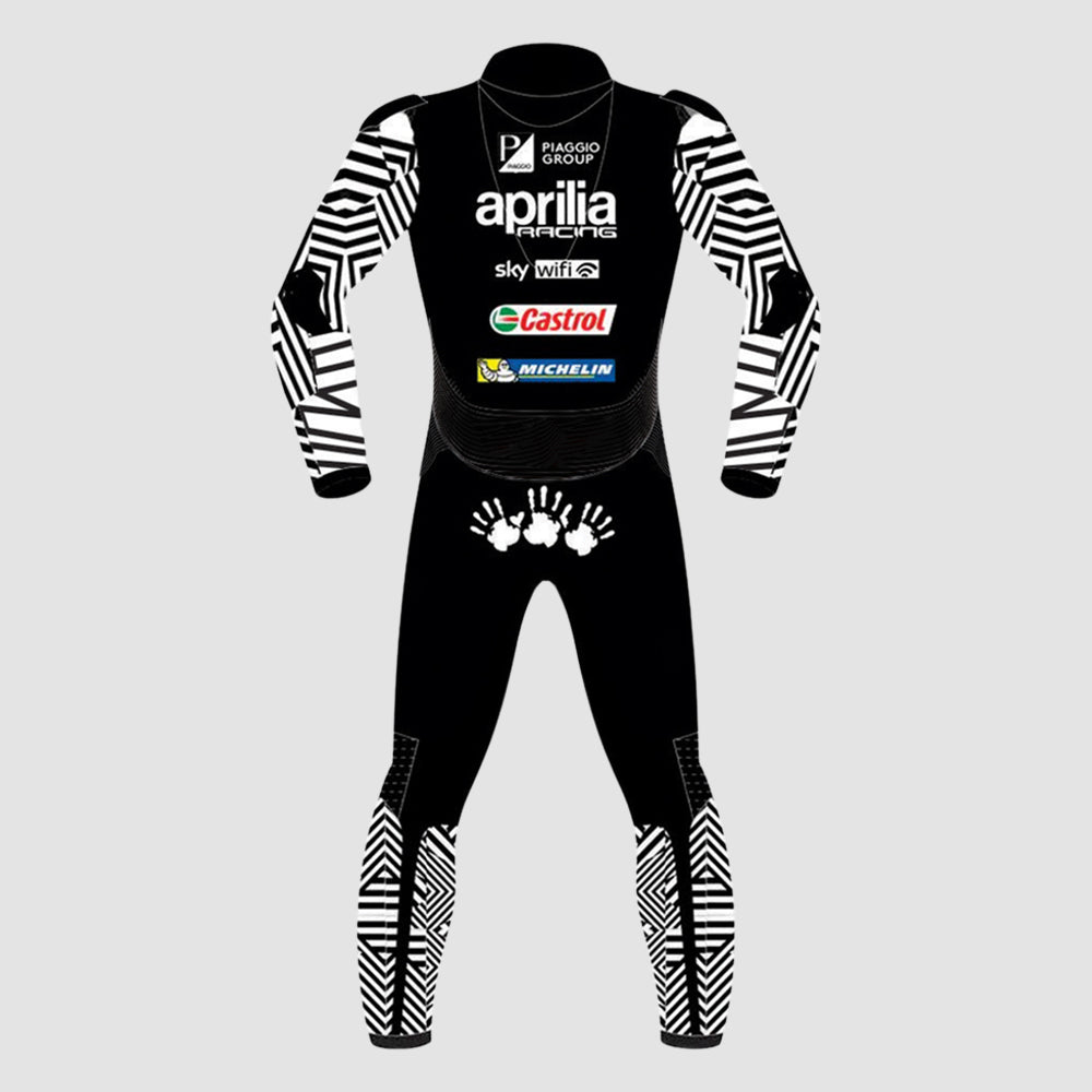 Aleix Espargaro Aprilia Black 2023 Motogp Motorbike Racing Leather Suit