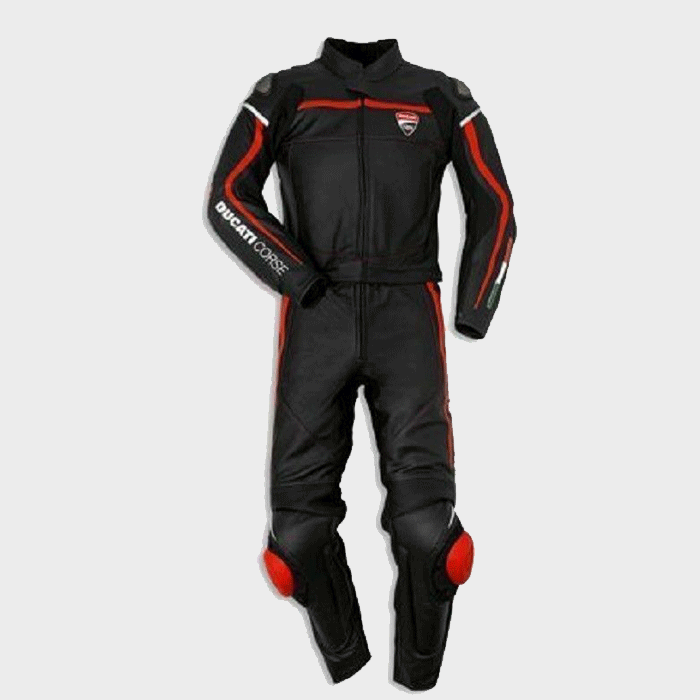 Ducati Black Motogp Motorbike Racing Leather Suit