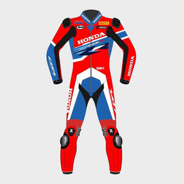 Leon Haslam Honda CBR WSBK 2020 Motogp Motorbike Racing Leather Suit