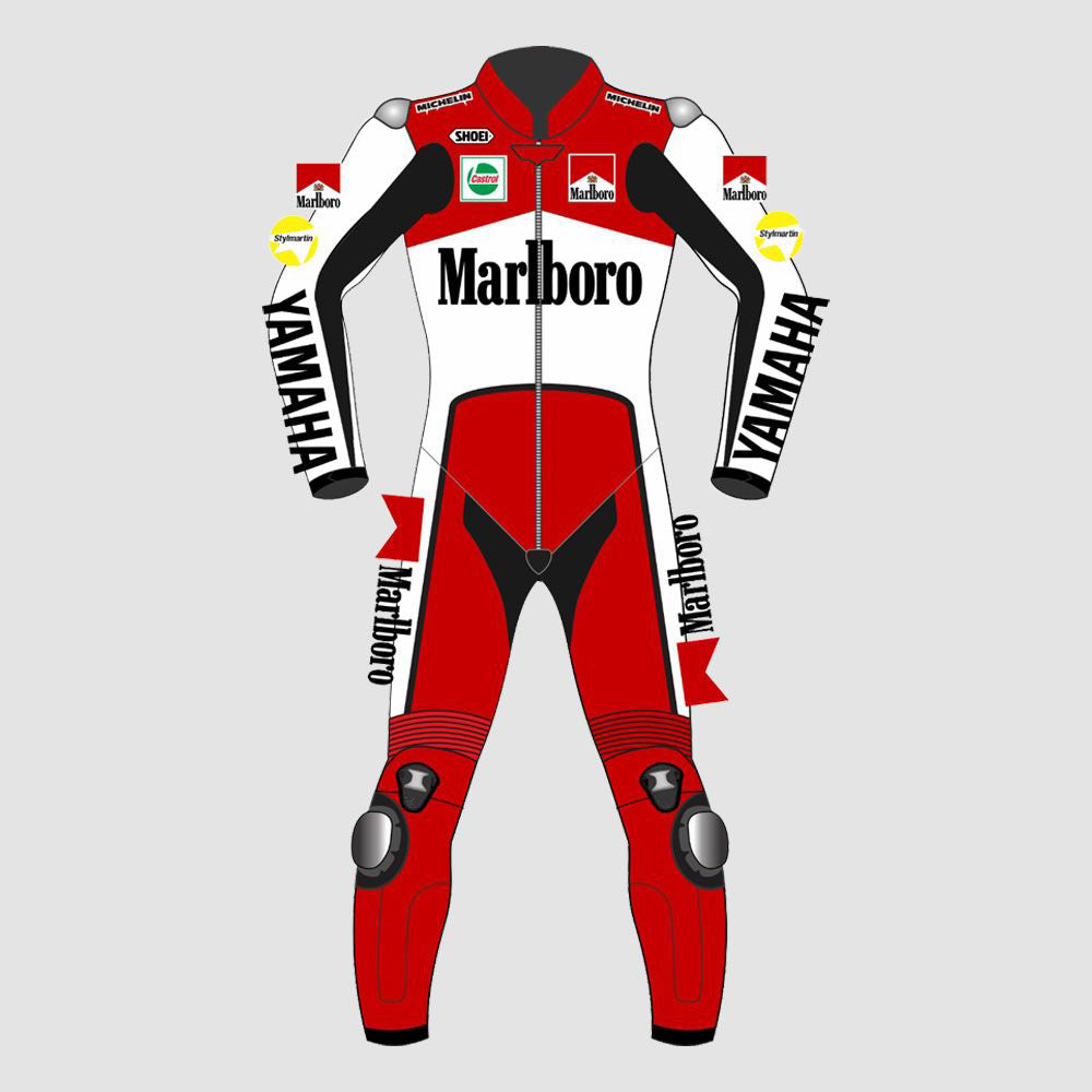 Marlboro John Kocinski Yamaha 1990 Motogp Motorbike Racing Leather Suit