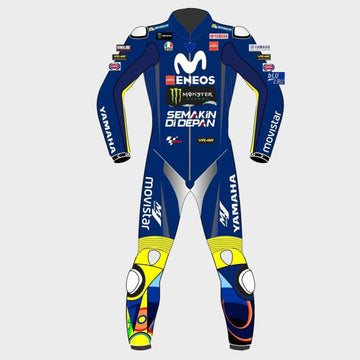 Valentino Rossi Yamaha Motogp Motorbike Racing Leather Suit